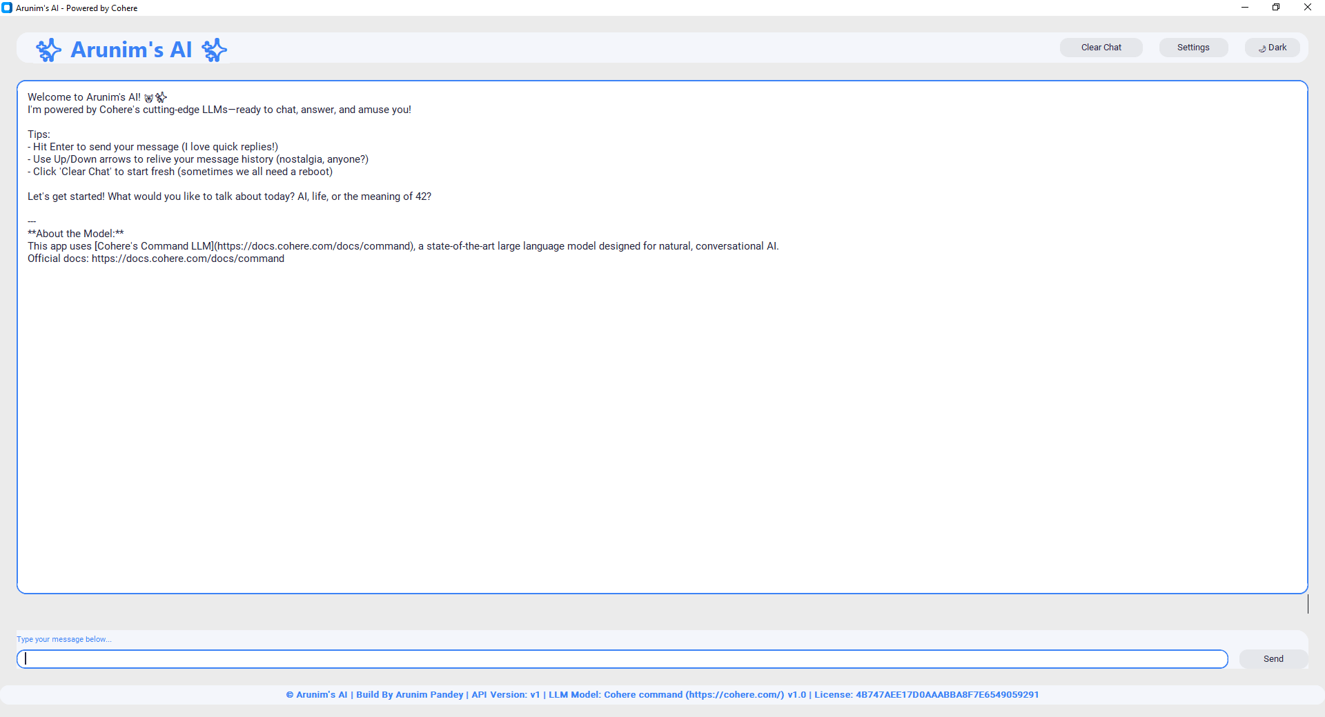 Arunim's AI Screenshot 1