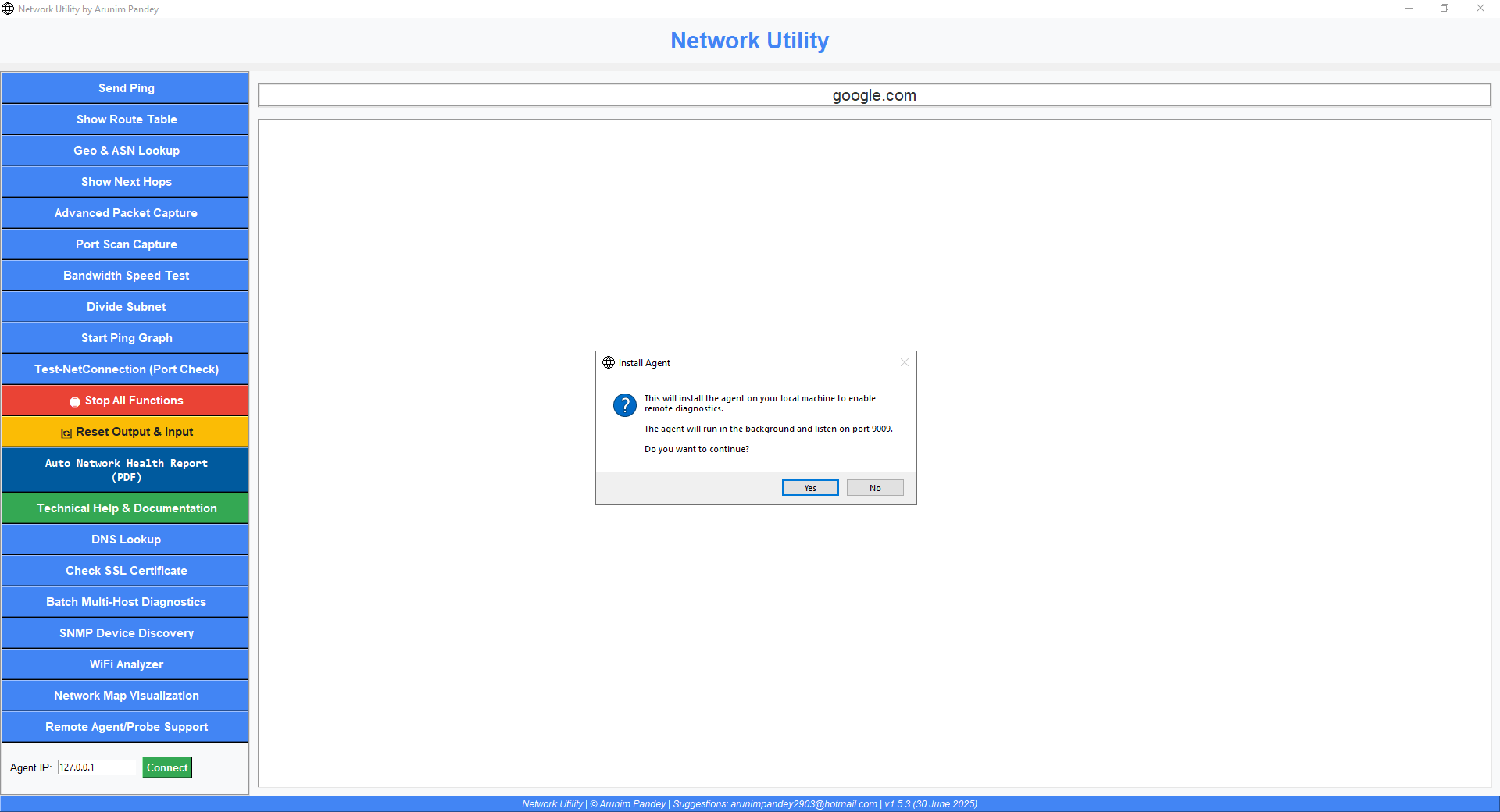 Agent Confirmation to install