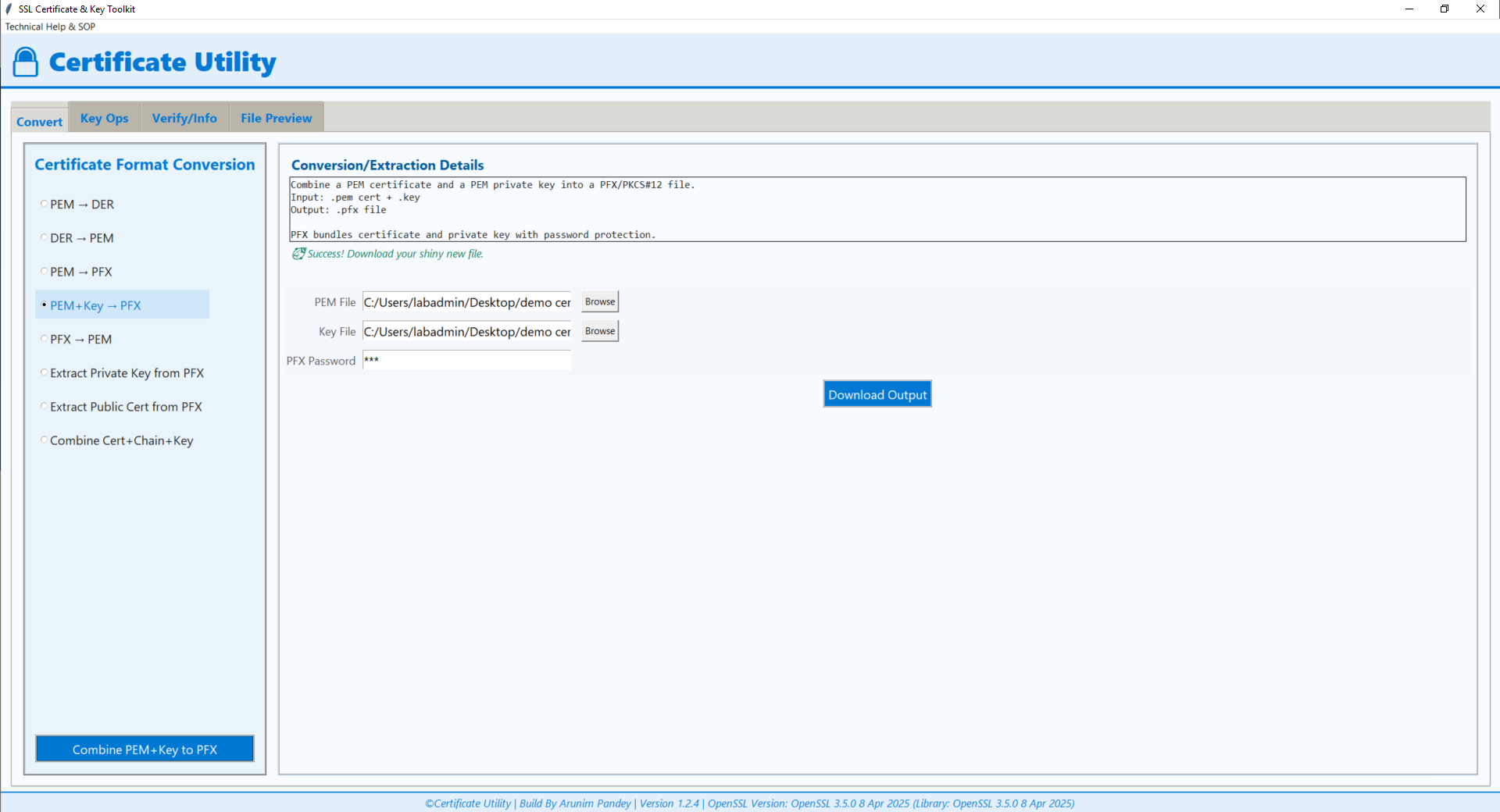SSL Certificate Converter Screenshot 3