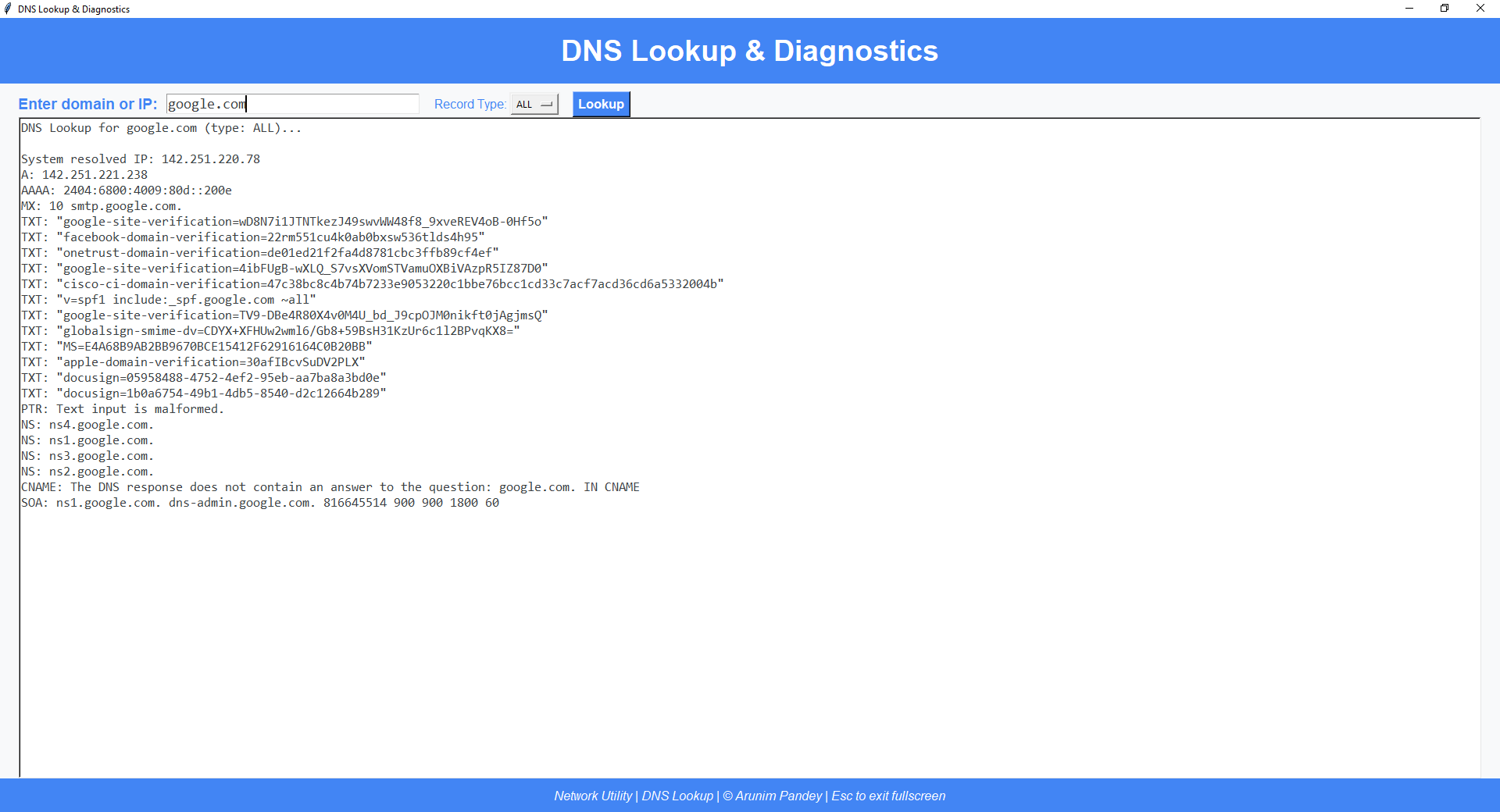 DNS Lookup